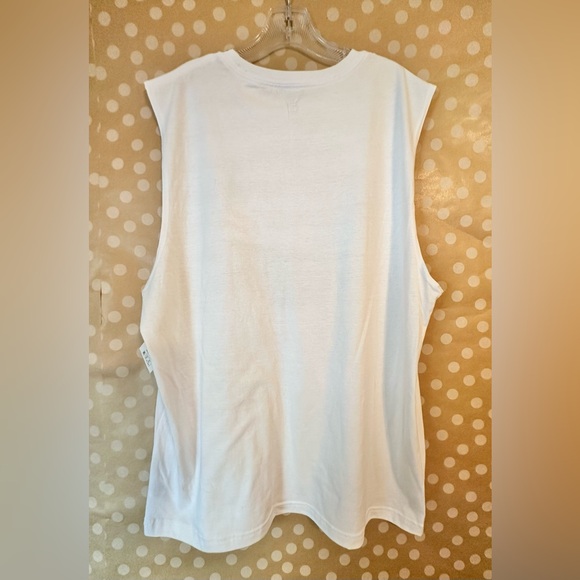NWT White Cotton Sleeveless Men’s Shirt Size L - Picture 2 of 7